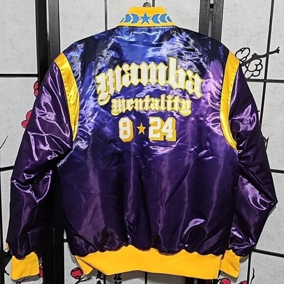 Kobe Bryant Mamba Crenshaw Los Angeles Lakers Satin Jacket Medium New - Picture 12 of 13